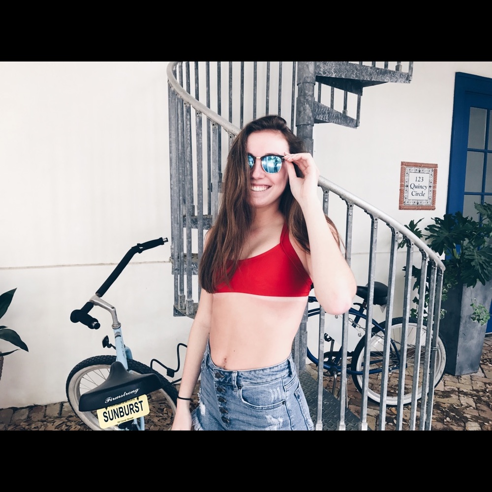 Red bikini top